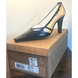 NIB Unisa WMNS Size 8.5 Black Sling Back Amalia Heels VTG